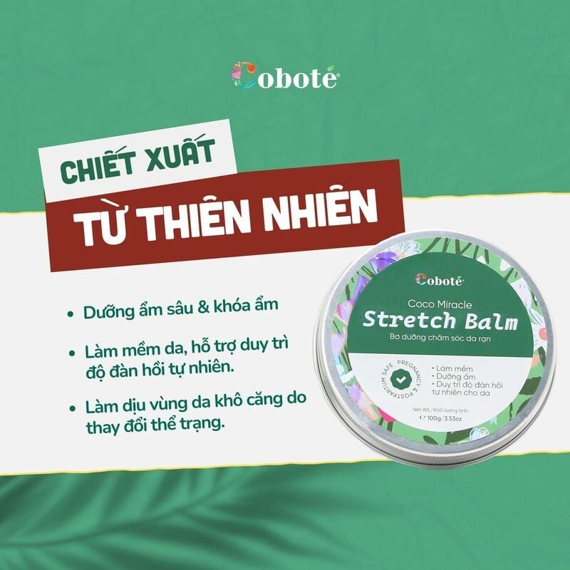 Bơ Dưỡng Ngừa Rạn, Làm Mờ Rạn COBOTÉ Coco Miracle Stretch Balm 100g
