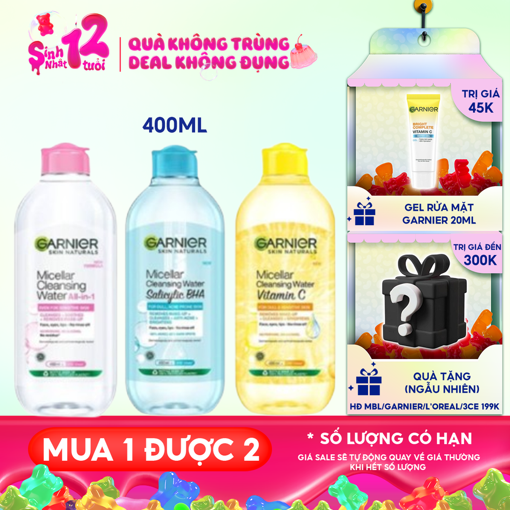 Nước Tẩy Trang Garnier Làm Sạch Sâu Micellar Cleansing Water