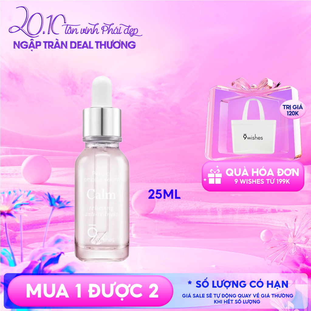 Serum 9 Wishes Hỗ Trợ Giảm Mụn, Làm Dịu Da 9 Wishes Calm Relief Soothing Ampule Serum 25ml