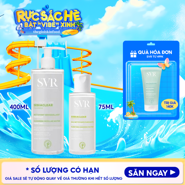  Nước Tẩy Trang SVR Làm Sạch Sâu, Hỗ Trợ Giảm Dầu Nhờn Sebiaclear Eau Micellaire 