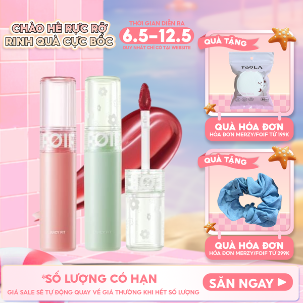  Son Tint Bóng FOIF Thuần Chay, Ẩm Mọng, Bền Màu Juicy Fit Tint 
