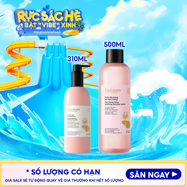 Sữa Rửa Mặt Sen Hậu Giang Làm Dịu Da Cocoon Hau Giang Lotus Soothing Cleanser 310ml 