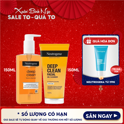  Sữa Rửa Mặt Neutrogena Làm Sạch Sâu Dạng Gel Deep Clean Facial Cleanser 
