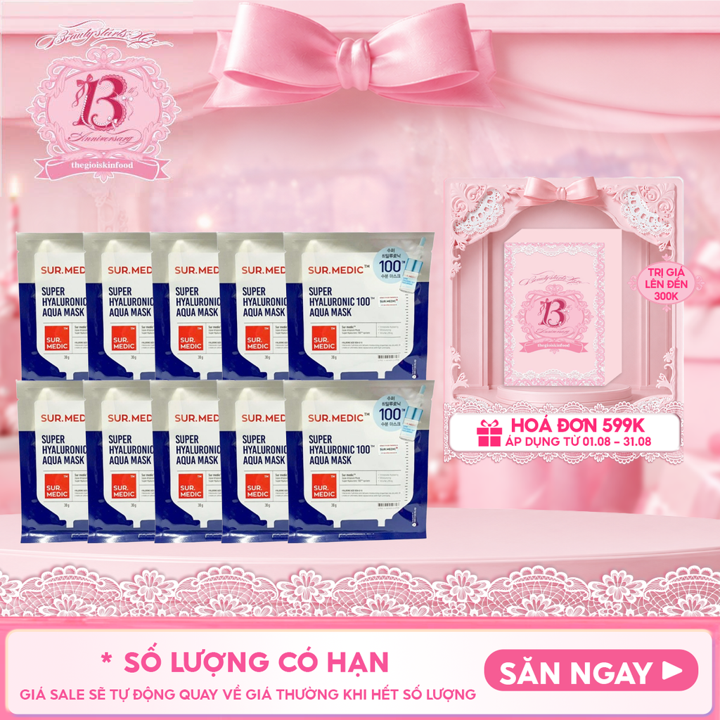 Combo 10 Miếng Mặt Nạ Cung Cấp Multi Vitamin, Hỗ Trợ Dưỡng Sáng Da Sur.Medic+