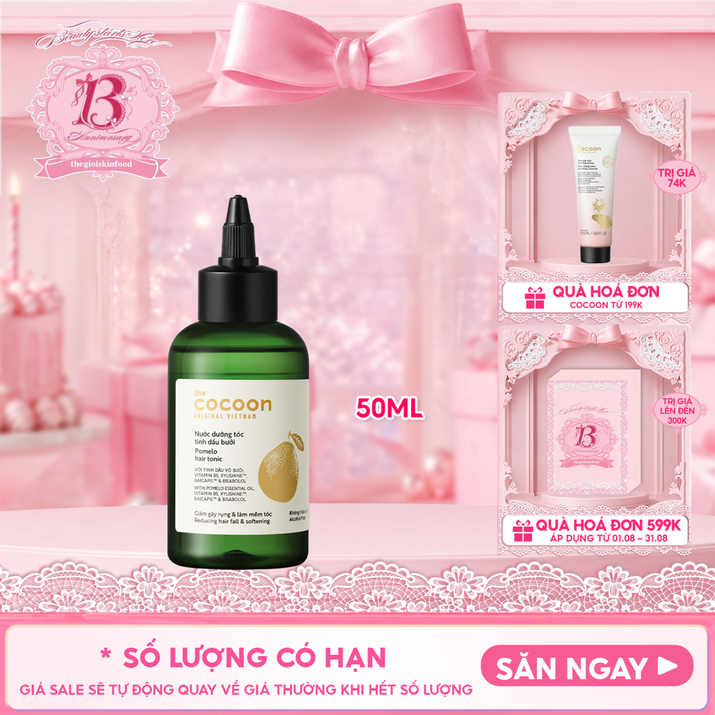 Nước Dưỡng Tóc Cocoon Hỗ Trợ Giảm Gãy Rụng Và Làm Mềm Tóc Tinh Dầu Bưởi Pomelo Hair Tonic