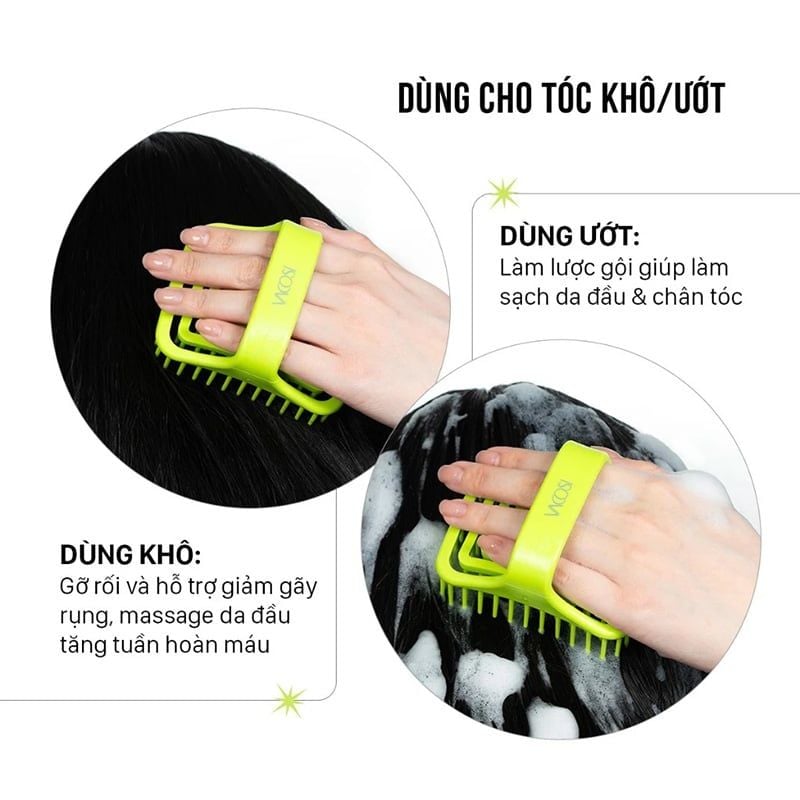 Lược Gội và Massage Da Đầu Đàn Hồi Vacosi Detangling Shampoo Brush