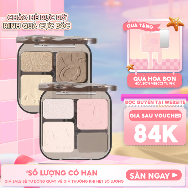  Phấn Bắt Sáng Và Tạo Khối VEECCI Easy Blend Highlight & Contour Palette 