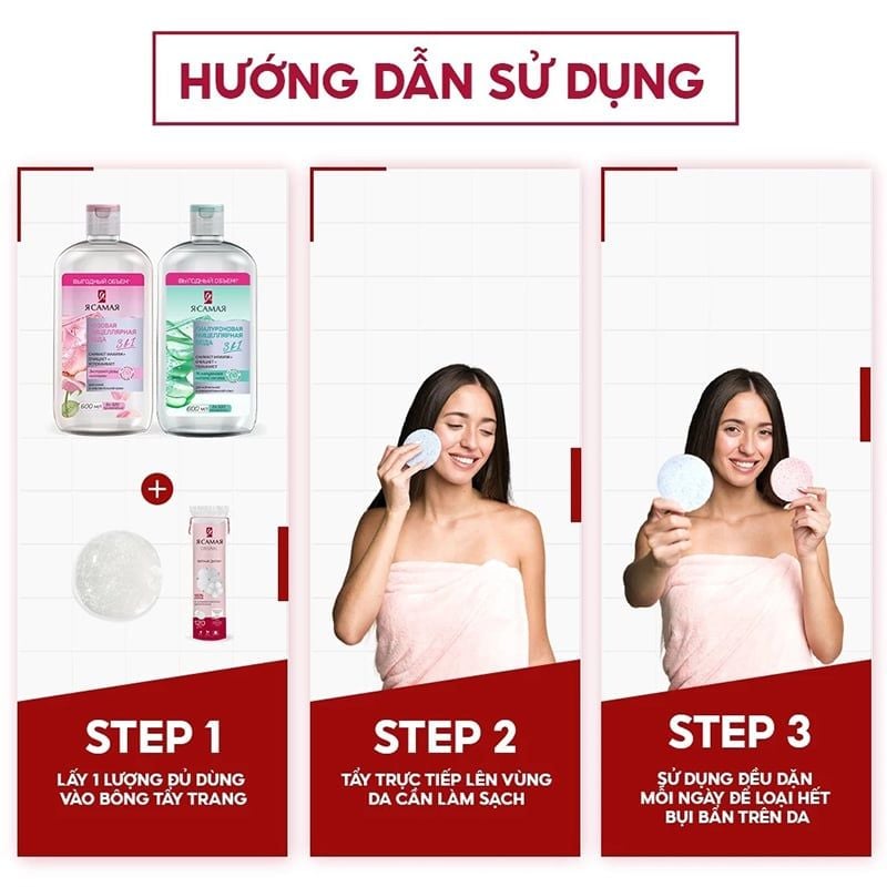 Nước Tẩy Trang Dưỡng Ẩm, Làm Dịu Da Ya Samaya Micellar Water 600ml