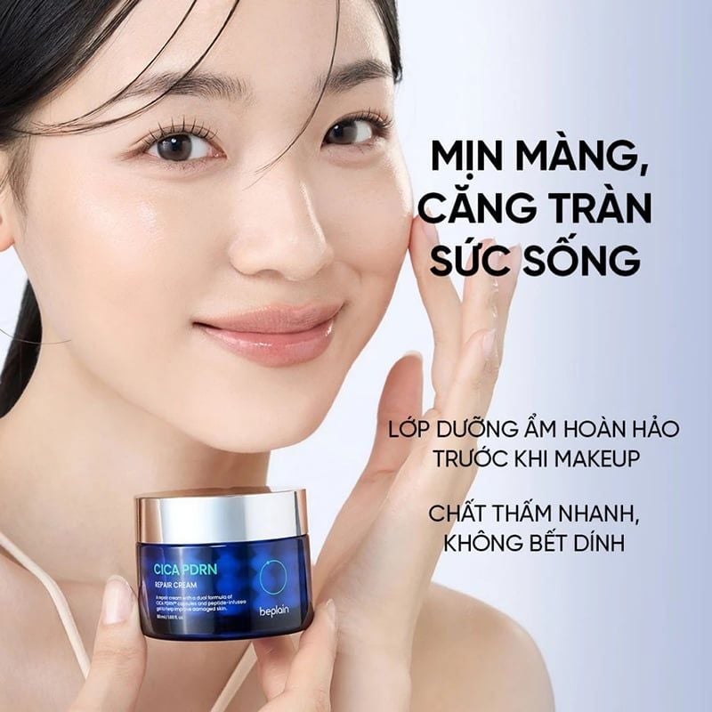 Kem Dưỡng Beplain Cấp Ẩm, Hỗ Trợ Phục Hồi, Căng Bóng Da Cica PDRN Repair Cream 50ml