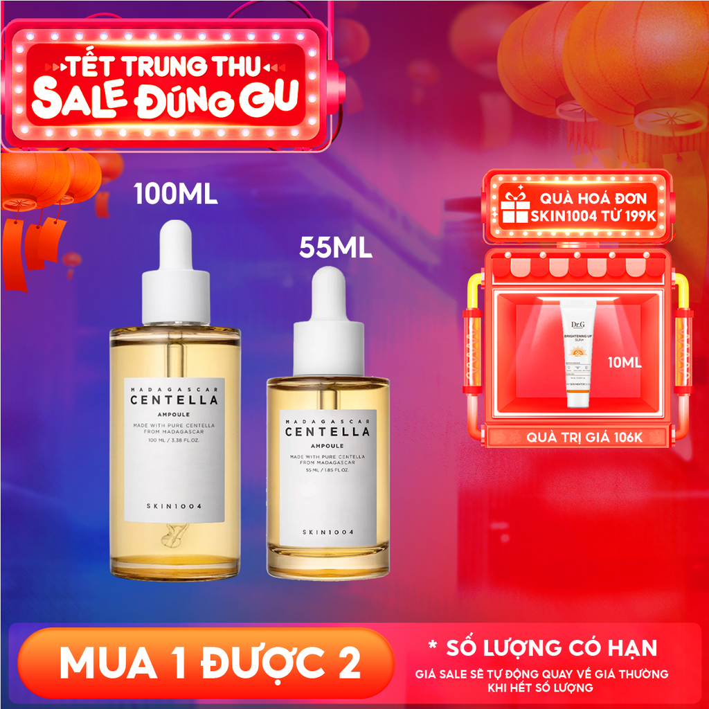 Serum Skin1004 Tinh Chất Rau Má Làm Dịu, Hỗ Trợ Dưỡng Sáng, Mờ Thâm Cho Da Nhạy Cảm Madagascar Centella Asiatica 100 Ampoule