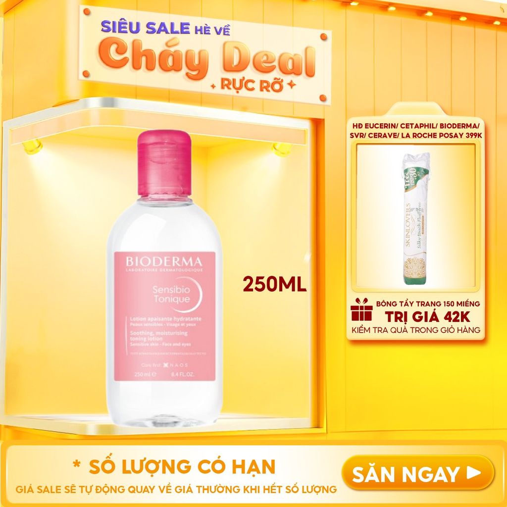 Nước Hoa Hồng Bioderma Cho Da Nhạy Cảm Sensibio Tonique 250ml
