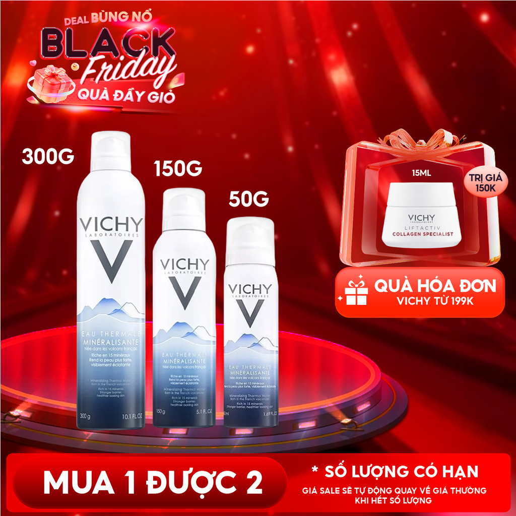 Nước Xịt Khoáng Vichy Cấp Ẩm Và Bảo Vệ Da Mineralizing Thermal Water