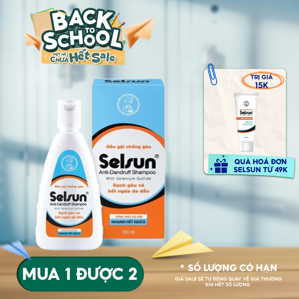 Dầu Gội Selsun Ngăn Ngừa Gàu & Nấm, Hỗ Trợ Giảm Ngứa Da Đầu Anti-Dandruff Shampoo