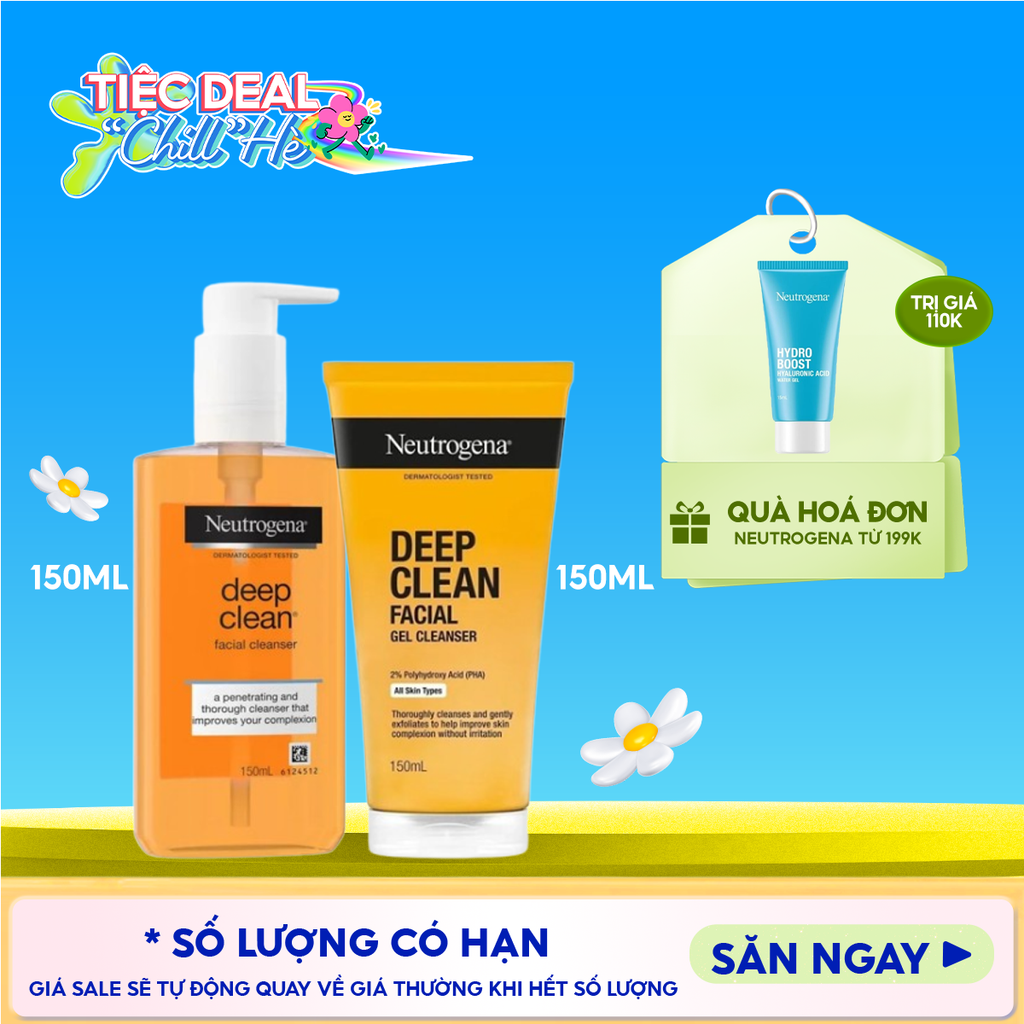 Sữa Rửa Mặt Neutrogena Làm Sạch Sâu Dạng Gel Deep Clean Facial Cleanser