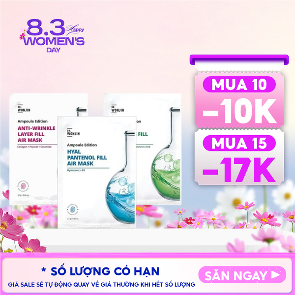  Mặt Nạ Tinh Chất Cấp Ẩm, Làm Dịu Da Wonjin Ampoule Edition Fill Air Mask 27g 