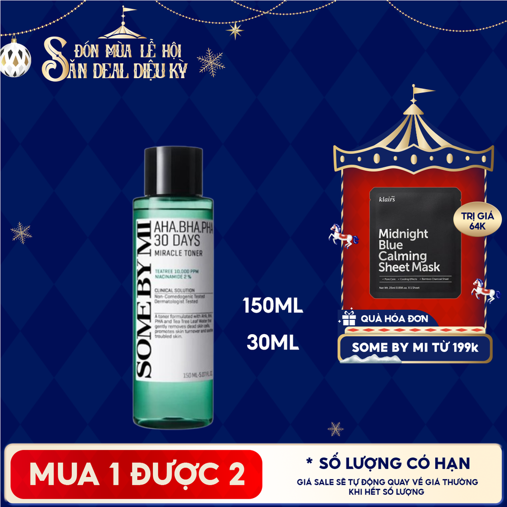 Nước Hoa Hồng Some By Mi Làm Sạch Da, Tẩy Da Chết, Cải Thiện Da Mụn Hàn Quốc Toner AHA