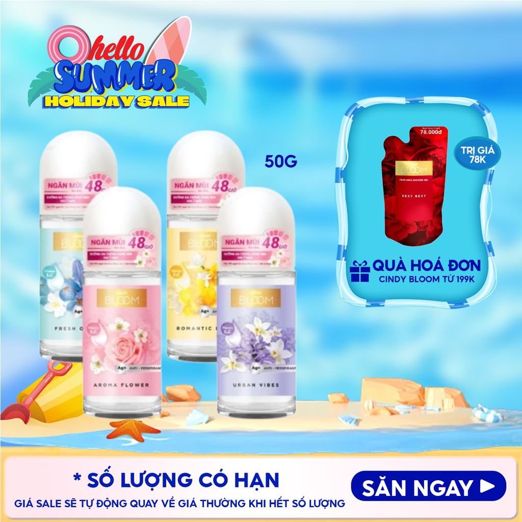 Lăn Khử Mùi Hương Nước Hoa Dành Cho Nữ Cindy Bloom Deodorant roll-on 50ml