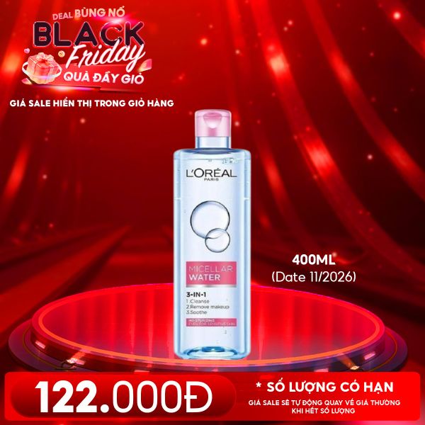  Nước Tẩy Trang L'Oreal Làm Sạch Tươi Mát, Dưỡng Ẩm Cho Da 3-in-1 Micellar Water 
