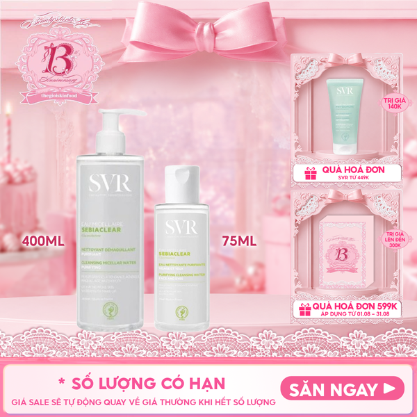  Nước Tẩy Trang SVR Làm Sạch Sâu, Hỗ Trợ Giảm Dầu Nhờn Sebiaclear Eau Micellaire 