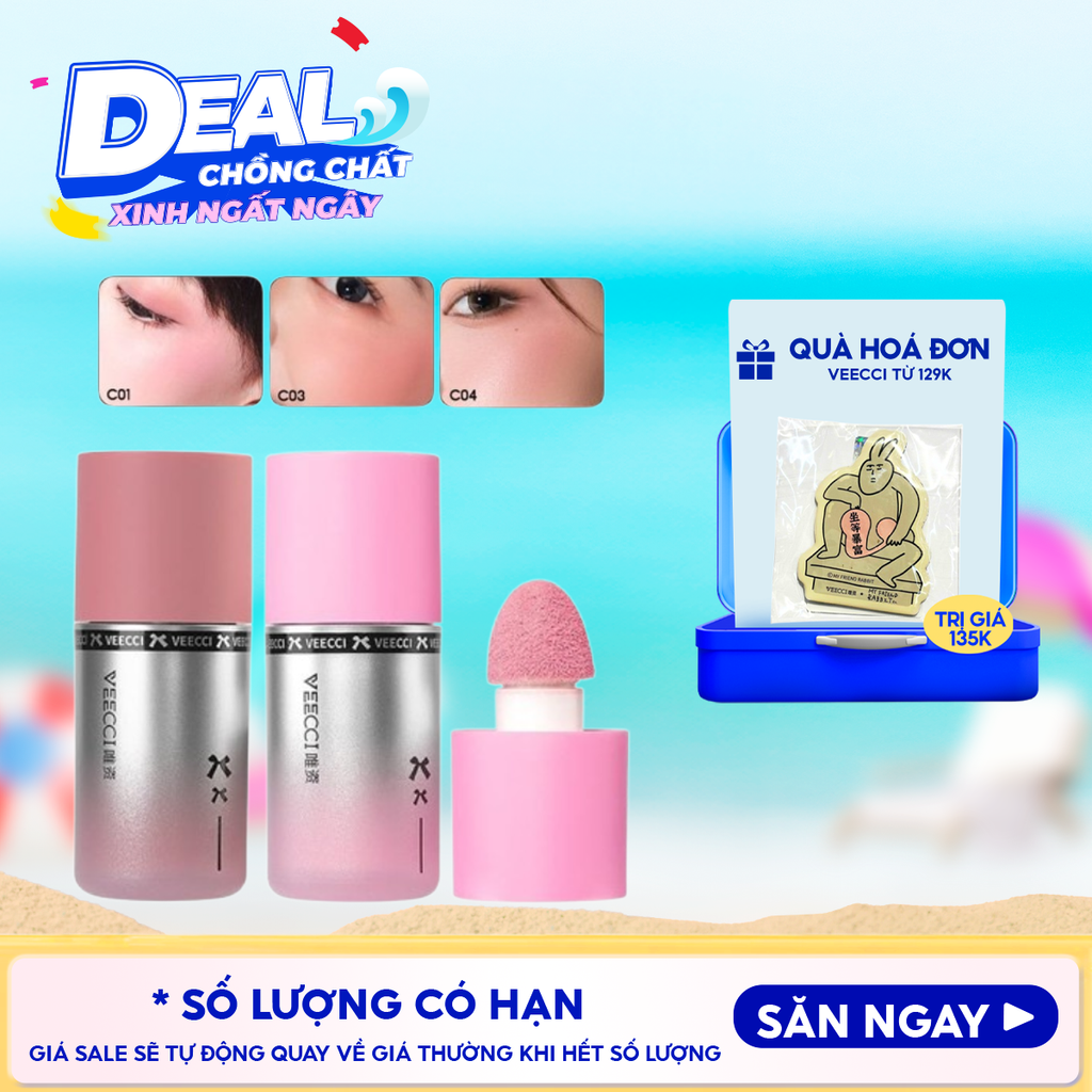 Má Hồng Dạng Kem VEECCI Liquid Like Water Powder Blusher 3.5g