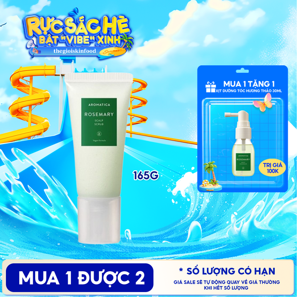  Muối Tẩy Tế Bào Chết Da Đầu Aromatica Rosemary Scalp Scrub 165g 
