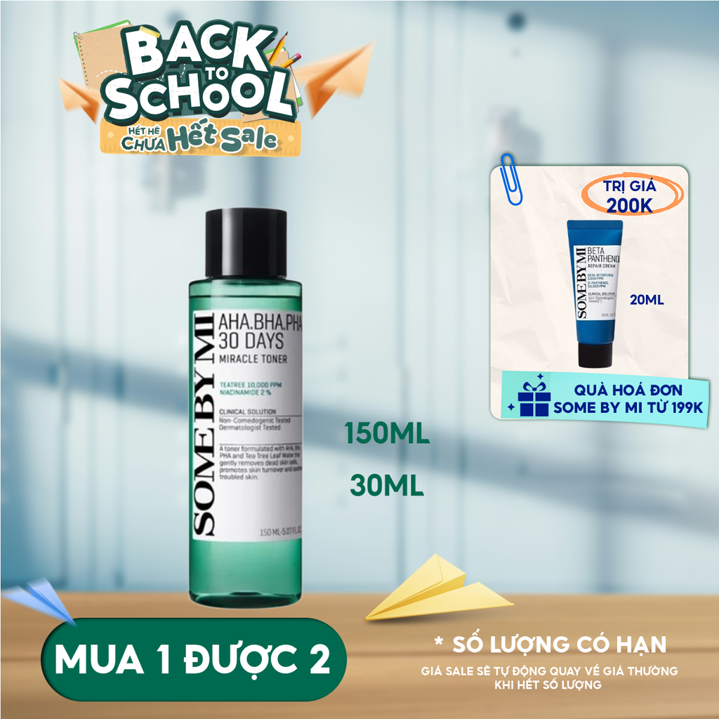Nước Hoa Hồng Some By Mi Làm Sạch Da, Tẩy Da Chết, Cải Thiện Da Mụn Hàn Quốc Toner AHA