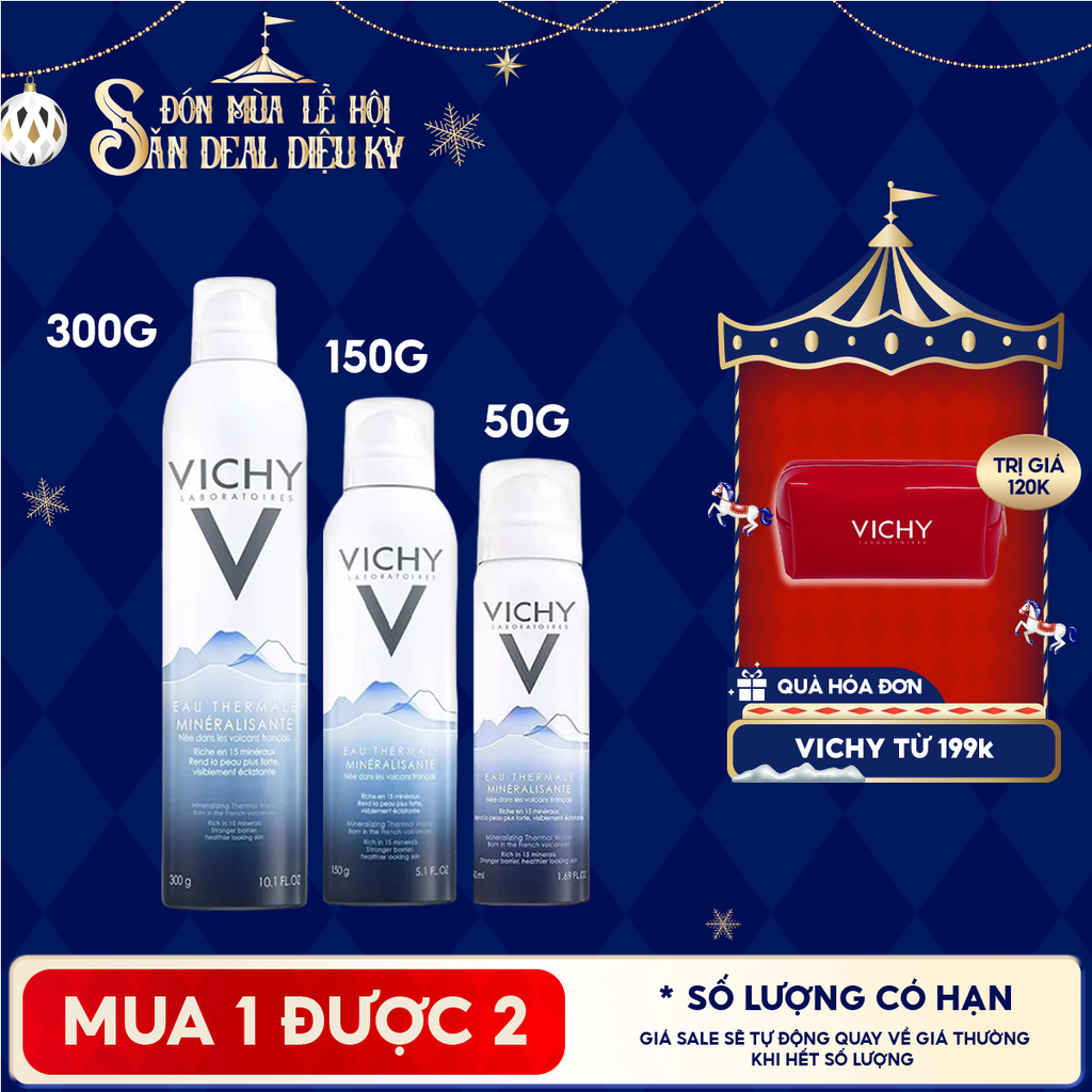 Nước Xịt Khoáng Vichy Cấp Ẩm Và Bảo Vệ Da Mineralizing Thermal Water