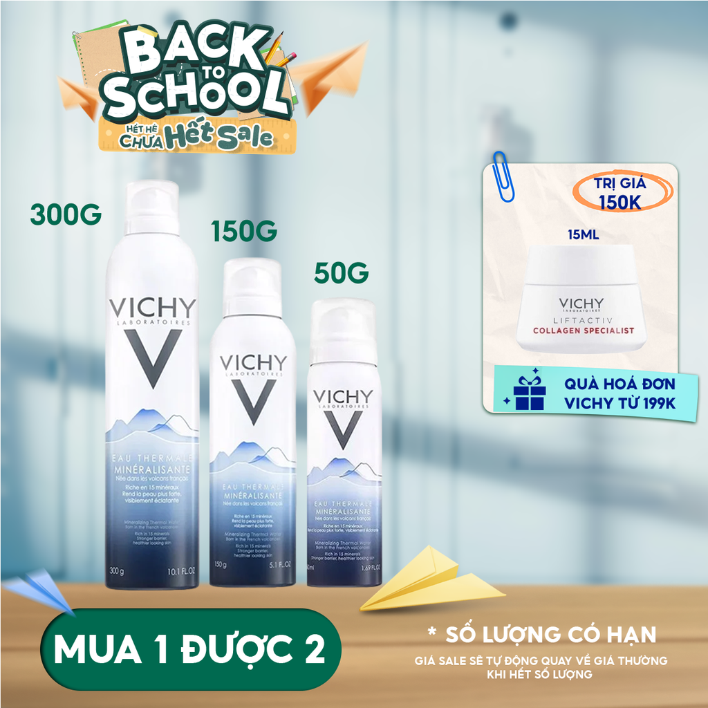 Nước Xịt Khoáng Vichy Cấp Ẩm Và Bảo Vệ Da Mineralizing Thermal Water