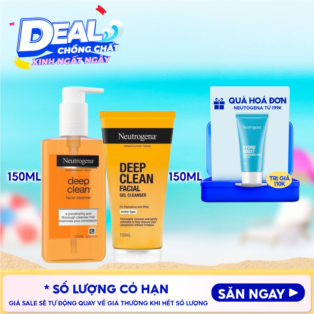 Sữa Rửa Mặt Neutrogena Làm Sạch Sâu Dạng Gel Deep Clean Facial Cleanser