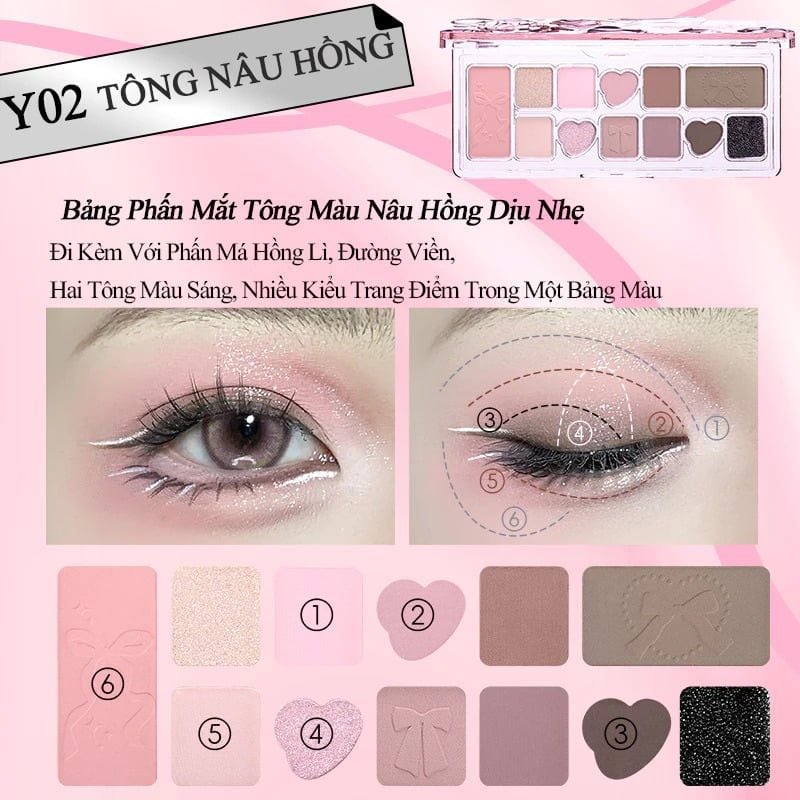 Bảng Phấn Mắt VEECCI 11 Ô Ribbon Fantasy 11 Color Eyeshadow Palette
