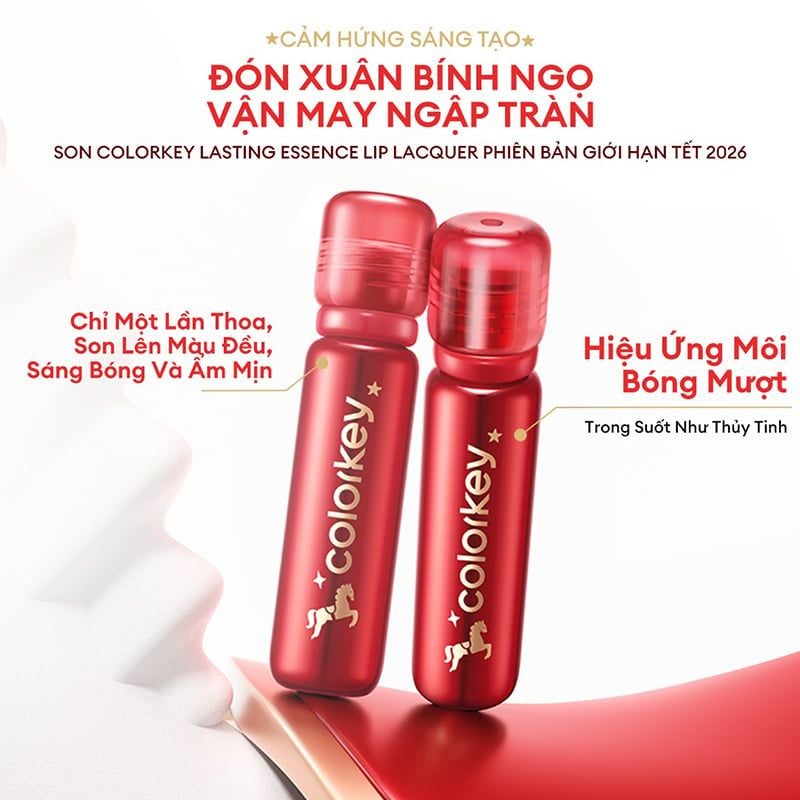 Son Bóng Colorkey Môi Căng Bóng, Dưỡng Ẩm Lasting Essence Lip Lacquer 3ml