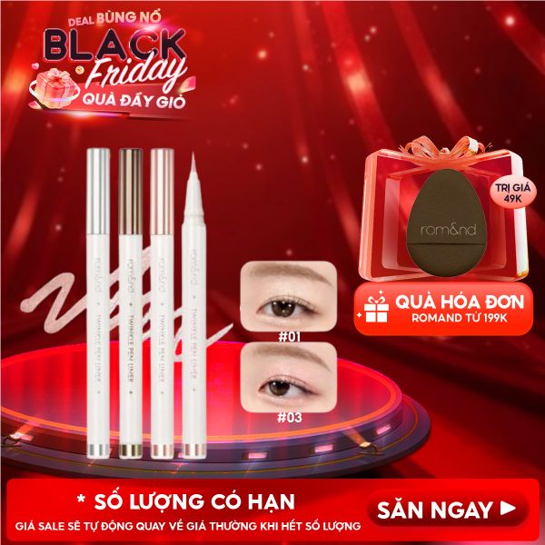  Bút Nhũ Mắt Romand Dạng Gel, Kẻ Bọng Mắt Ánh Nhũ Lấp Lánh, Lâu Trôi Twinkle Pen Liner 0.5g 