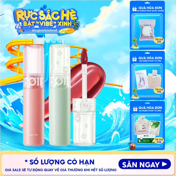  Son Tint Bóng FOIF Thuần Chay, Ẩm Mọng, Bền Màu Juicy Fit Tint 