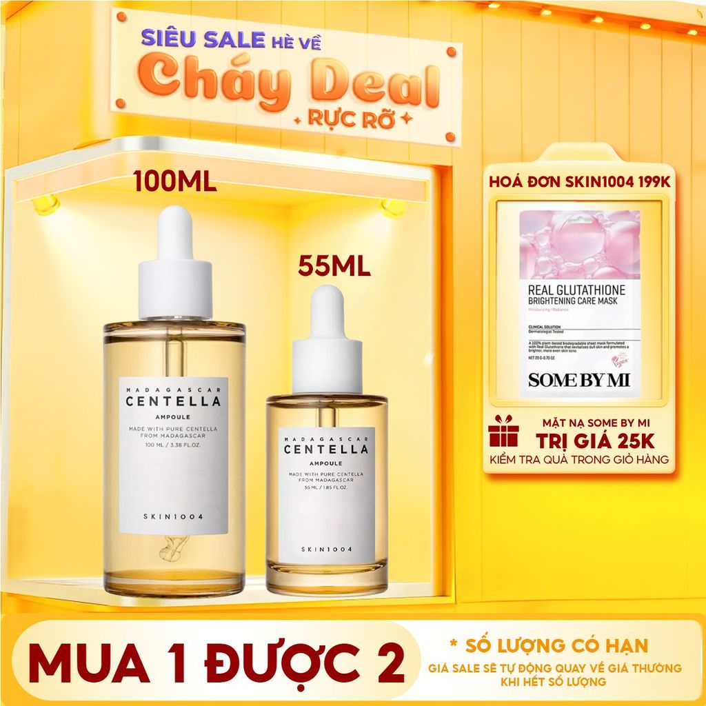 Serum Skin1004 Tinh Chất Rau Má Làm Dịu, Hỗ Trợ Dưỡng Sáng, Mờ Thâm Cho Da Nhạy Cảm Madagascar Centella Asiatica 100 Ampoule