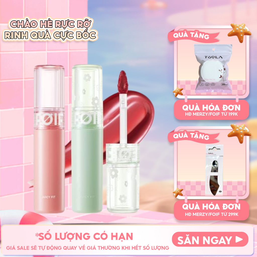 Son Tint Bóng FOIF Thuần Chay, Ẩm Mọng, Bền Màu Juicy Fit Tint