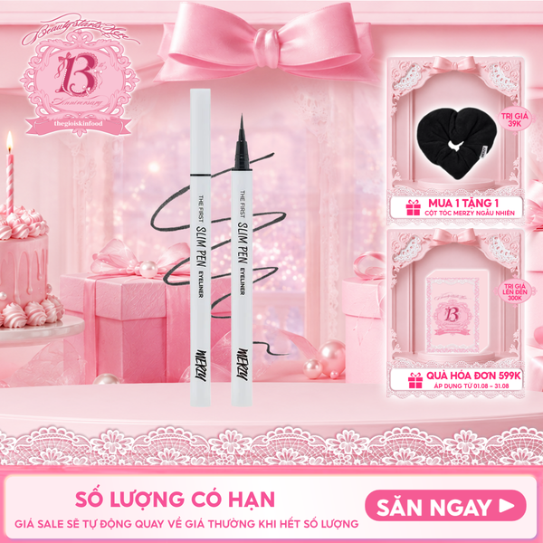  Bút Kẻ Mắt Merzy Siêu Mảnh, Bền Màu, Lâu Trôi The First Slim Pen Eyeliner 0.45g 