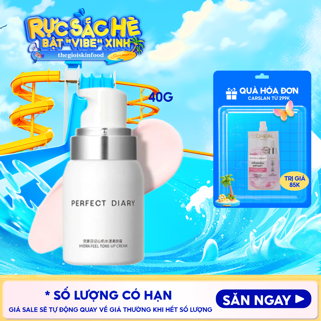Kem Dưỡng Ẩm Perfect Diary Nâng Tone, Mỏng Nhẹ Hydra Feel Tone-Up Cream 40g