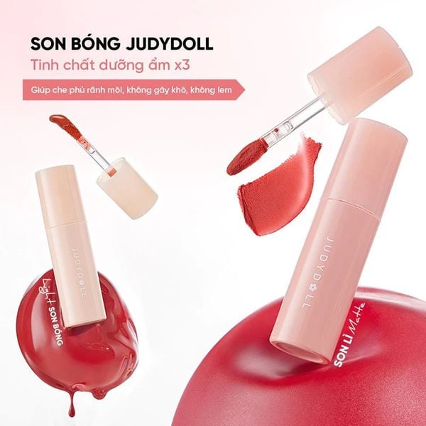  Son Tint Bóng Judydoll Môi Căng Bóng, Lâu Trôi Glazed Lip Gloss 