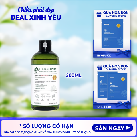 Nước Hoa Hồng Caryophy Chăm Sóc Da Dầu Mụn Portulaca Toner 300ml