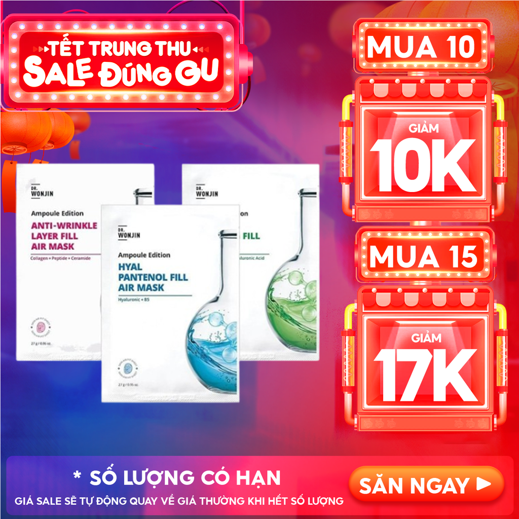 Mặt Nạ Tinh Chất Cấp Ẩm, Làm Dịu Da Wonjin Ampoule Edition Fill Air Mask 27g