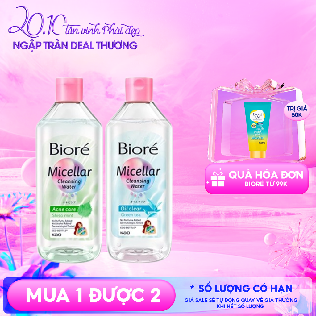 Nước Tẩy Trang Bioré Sạch Nhờn Và Dưỡng Ẩm Make Up Remover Perfect Cleansing Water