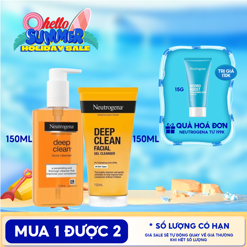 Sữa Rửa Mặt Neutrogena Làm Sạch Sâu Dạng Gel Deep Clean Facial Cleanser