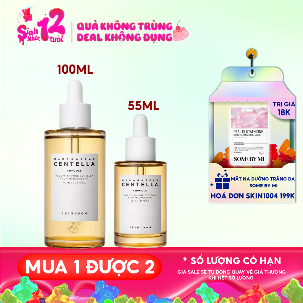 Serum Skin1004 Tinh Chất Rau Má Làm Dịu, Hỗ Trợ Dưỡng Sáng, Mờ Thâm Cho Da Nhạy Cảm Madagascar Centella Asiatica 100 Ampoule