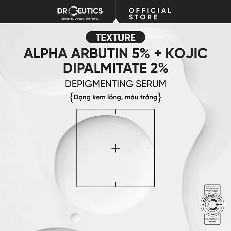 Serum Hỗ Trợ Làm Sáng Da, Giảm Thâm Nám Drceutics Alpha Arbutin 5% + Kojic Dipalmitate 2% Depigmenting Serum 40g