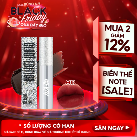 [Merzy Glam M13 Vỏ Bạc] Son Kem Merzy Siêu Lì, Mịn Môi Noir In The Mellow Tint