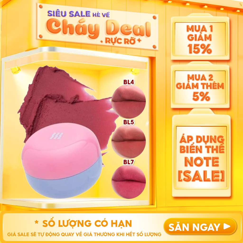 Son Kem Bùn Merzy Kiêm Má Hồng Mờ Lì, Mịn Mượt Như Bơ Dạng Hũ Blurry Lip Mousse 6g