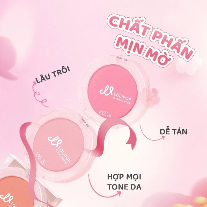 Phấn Má Hồng Vacosi Lolipop All Day Blush 5.6g