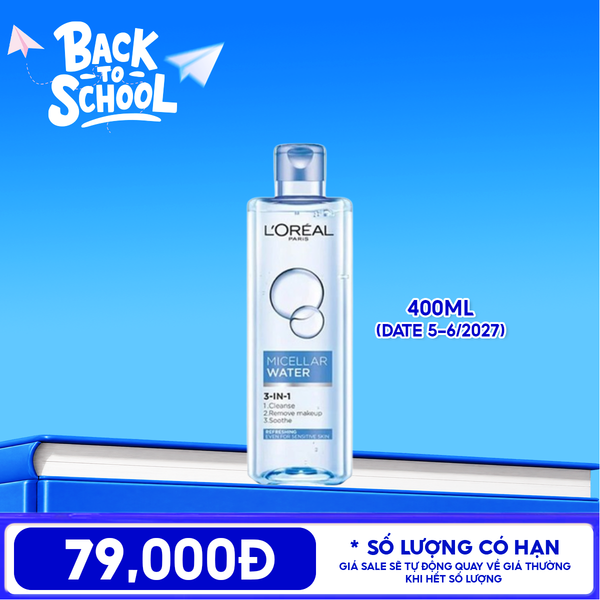  Nước Tẩy Trang L'Oreal Làm Sạch Tươi Mát, Dưỡng Ẩm Cho Da 3-in-1 Micellar Water 