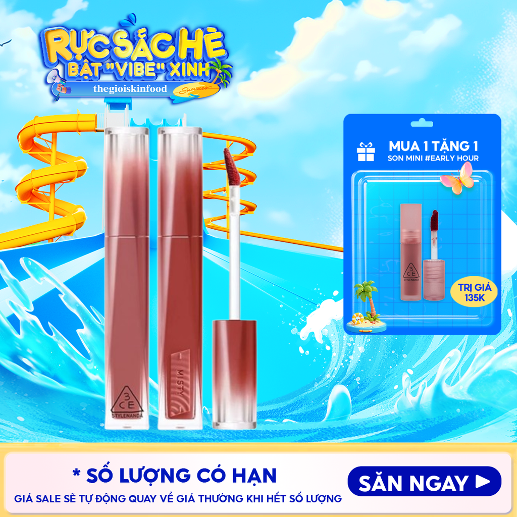 Son Bóng Pha Lê 3CE Căng Bóng, Ẩm Mượt Misty Lip Bare 4.6g