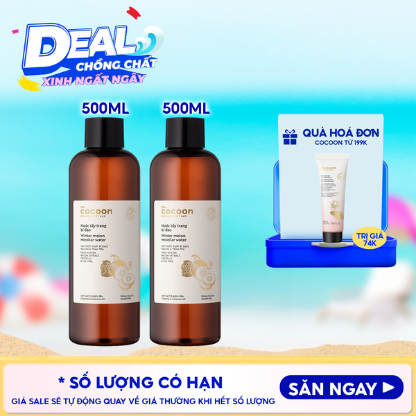  Nước Tẩy Trang Cocoon Bí Đao Thuần Chay Làm Sạch Dịu Nhẹ Winter Melon Micellar Water 